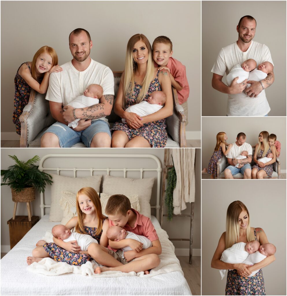 Newborn twins family photography