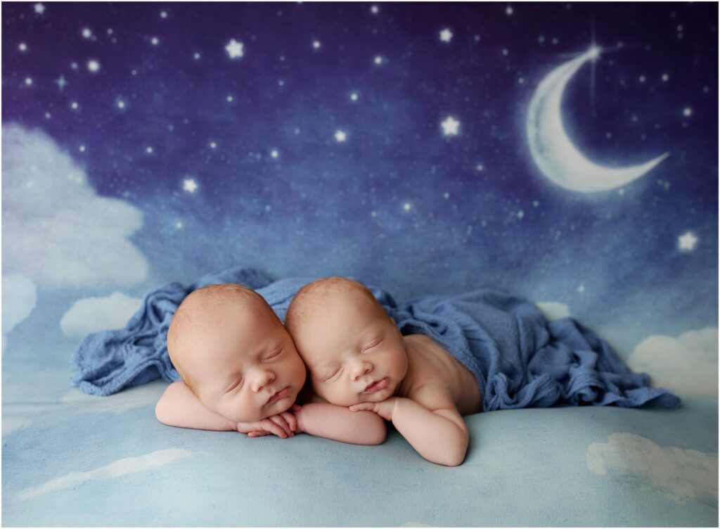 Moon and stars newborn photoshoot