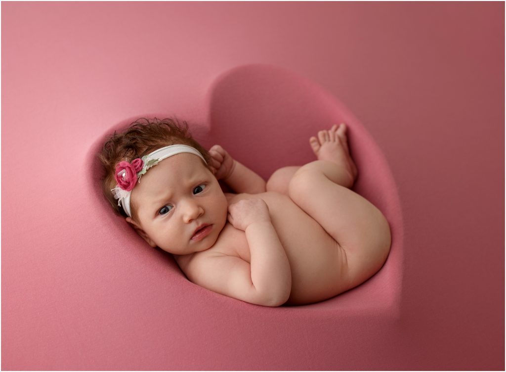 Baby in heart bowl | Stansbury Park Newborn Photographer