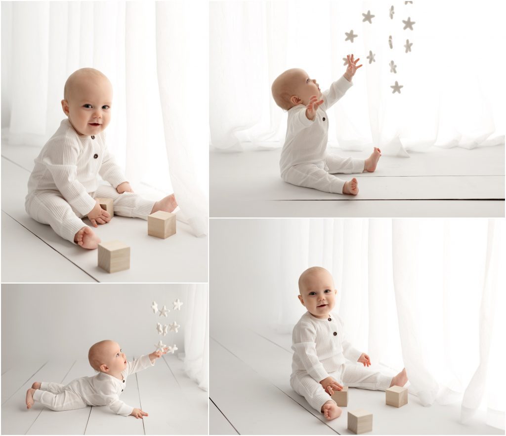 Baby photography on white