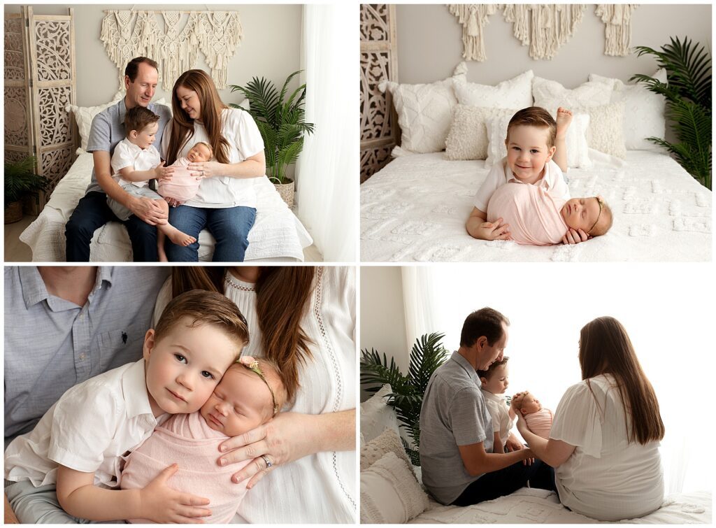 Family and sibling newborn photography